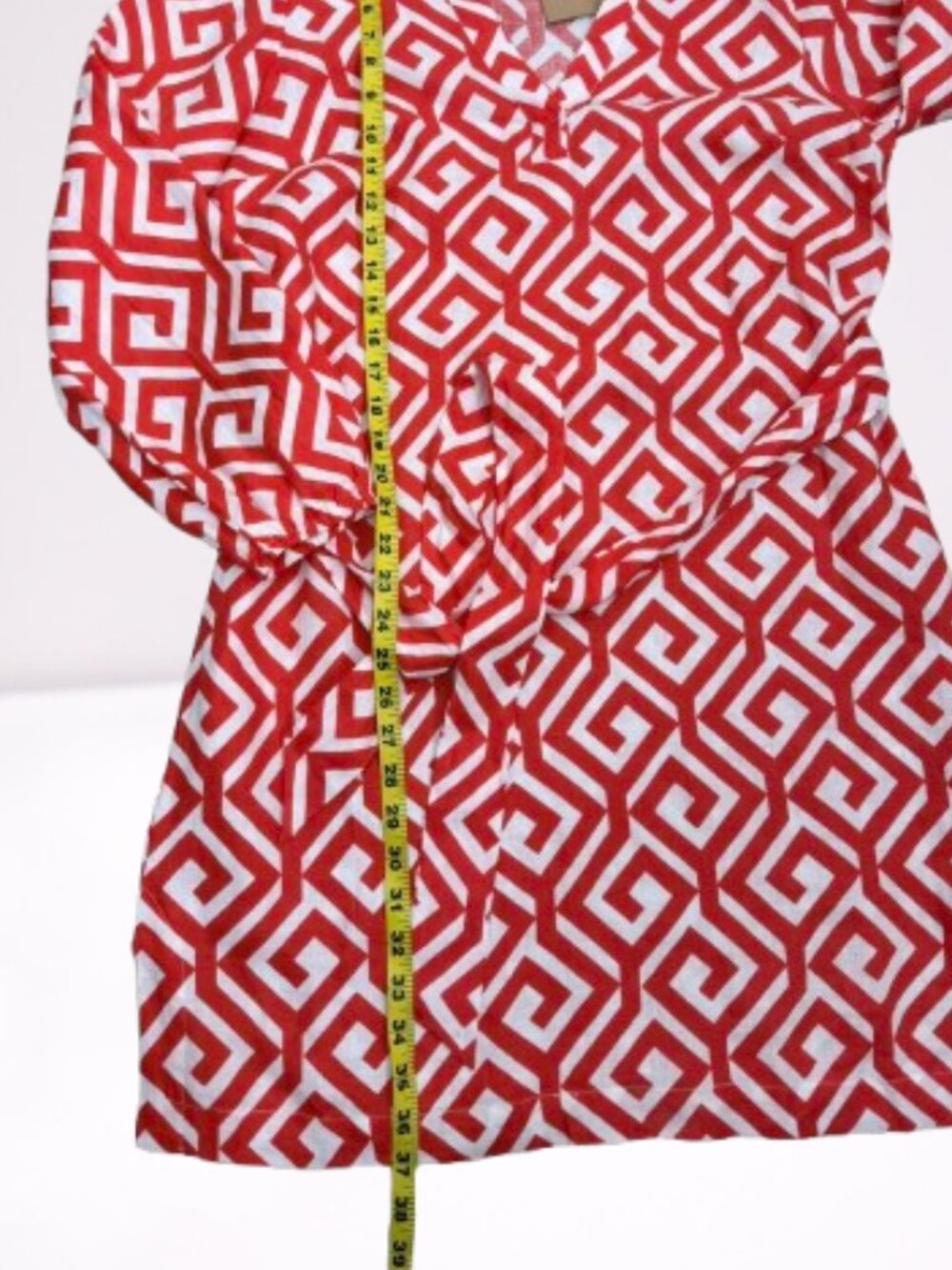 Boden NEW Red Cleo 100% Linen Tie Waist Long Sleeve Dress Size 8R - Picture 8 of 9